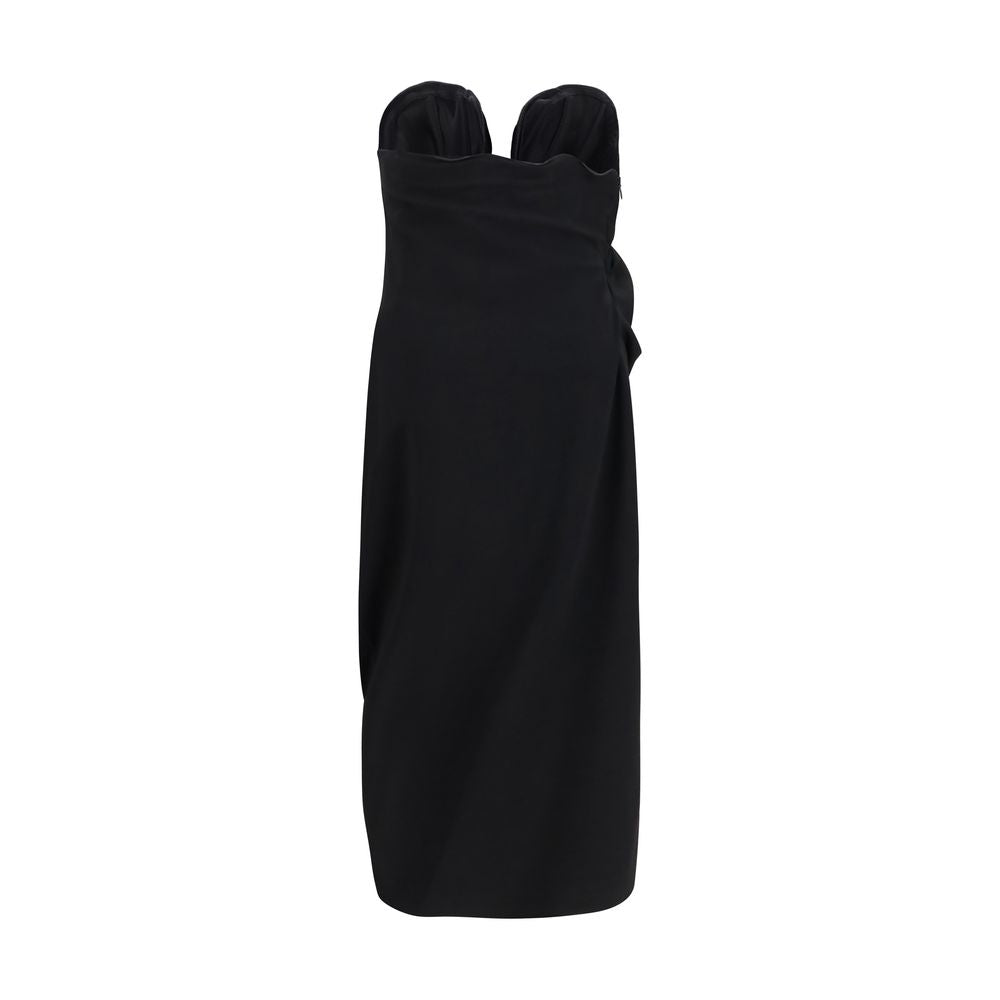 Magda Butrym Schwarzes Wollkleid Oves Aries Cocktailkleid