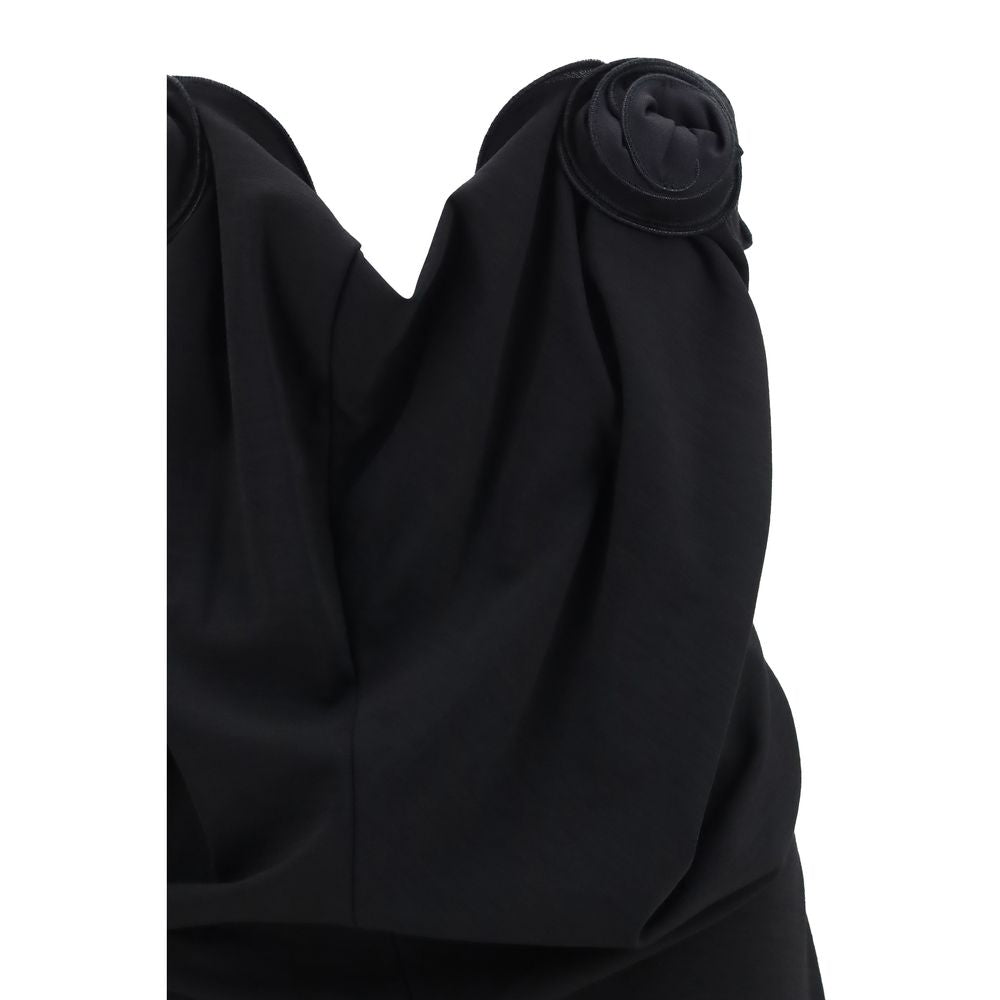 Magda Butrym Schwarzes Wollkleid Oves Aries Cocktailkleid