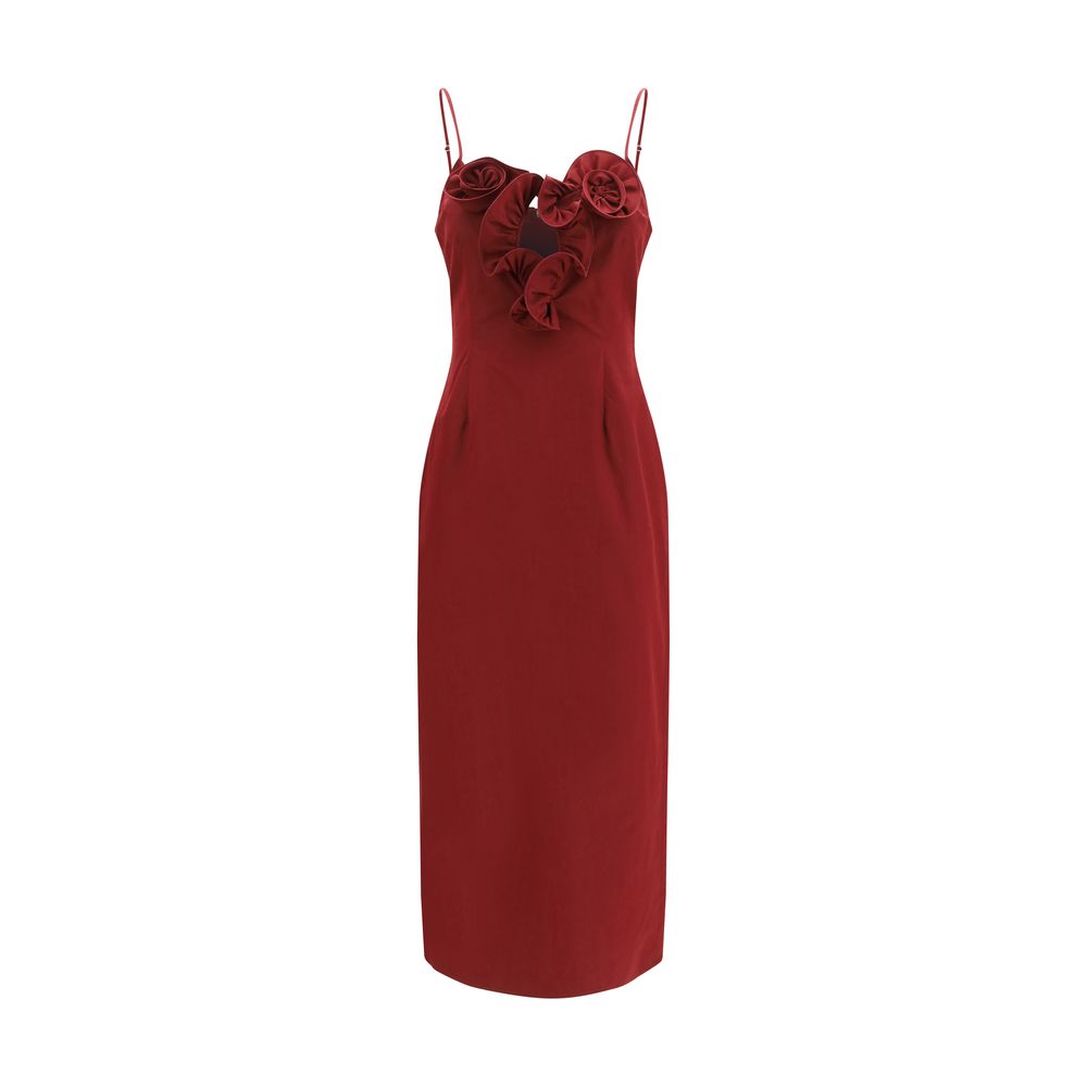 Magda Butrym Cocktailkleid aus Baumwolle in Bordeaux