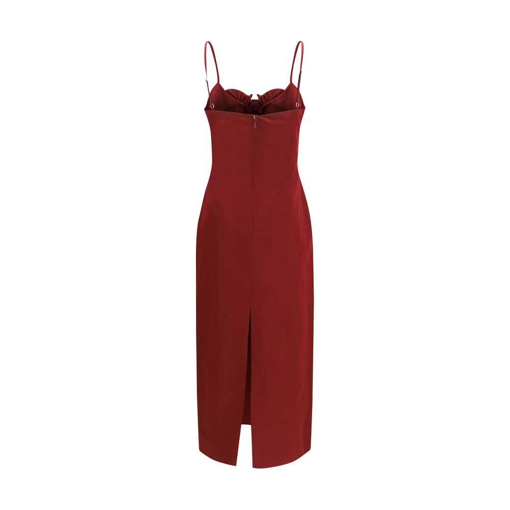 Magda Butrym Cocktailkleid aus Baumwolle in Bordeaux