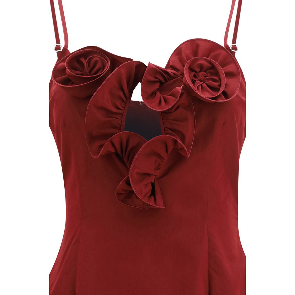 Magda Butrym Cocktailkleid aus Baumwolle in Bordeaux