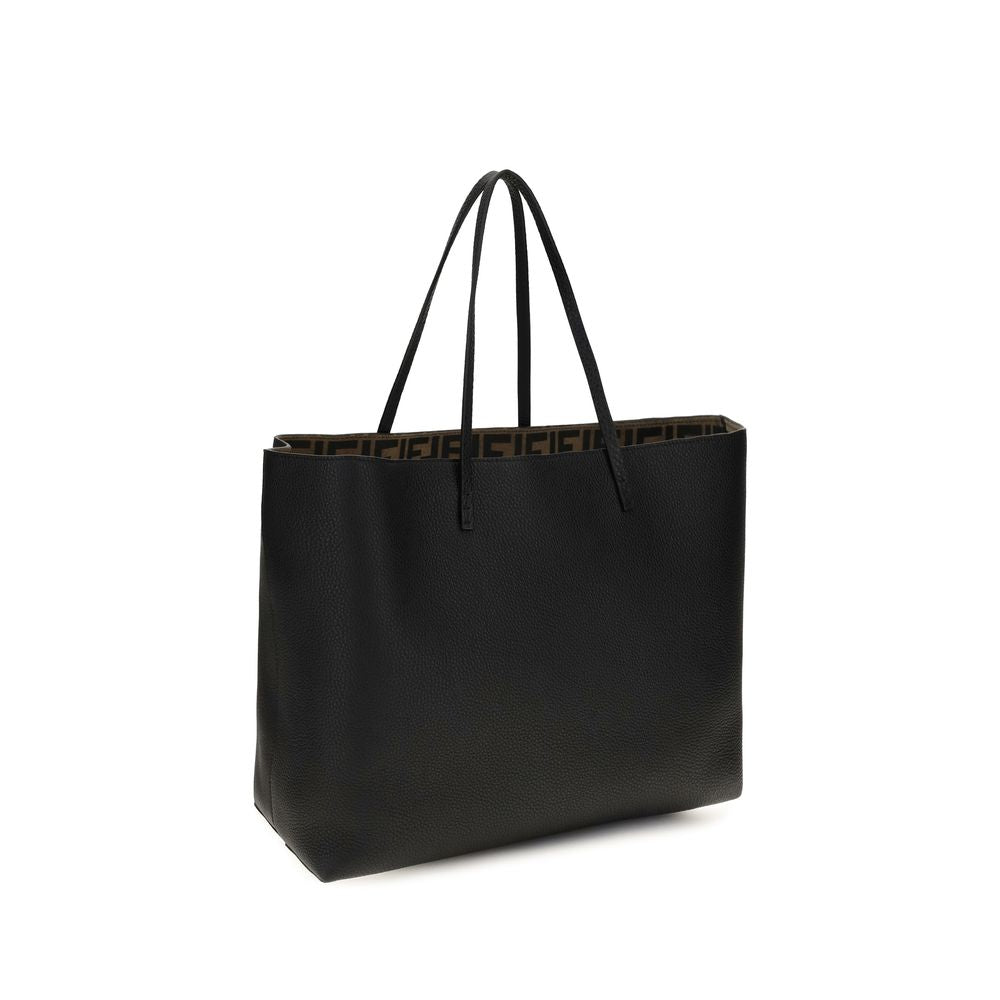 Fendi Schwarze Bos Taurus Kalbsleder Schultertasche