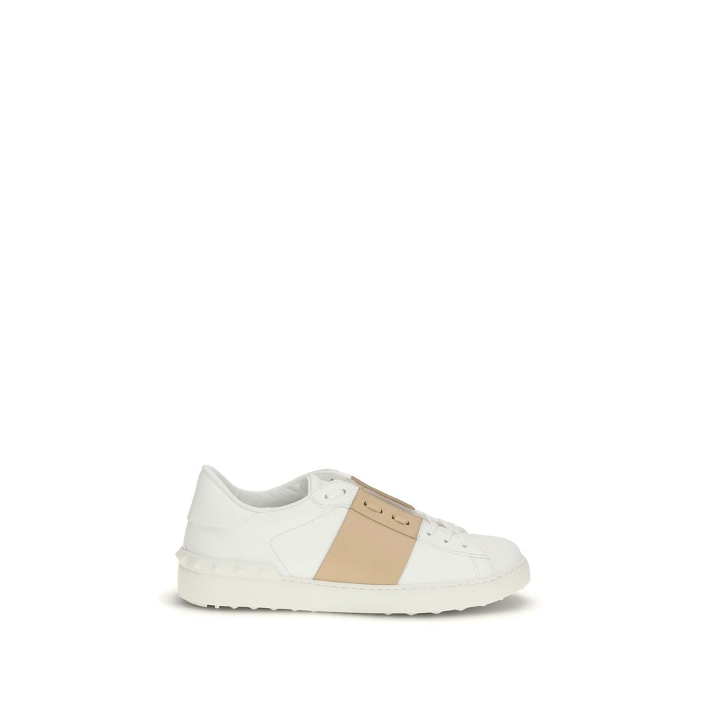 Valentino Garavani Weiße Low-Top-Sneaker aus Kalbsleder Bos Taurus
