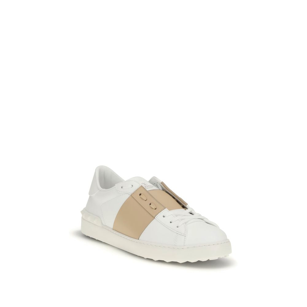 Valentino Garavani Weiße Low-Top-Sneaker aus Kalbsleder Bos Taurus