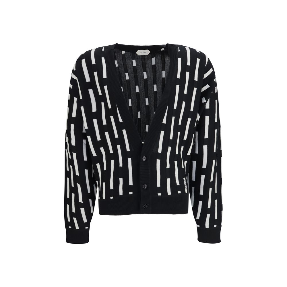 Versace Mehrfarbige Strickjacke aus Wolle Oves Aries