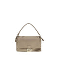 Fendi Beige Kalbsleder Bos Taurus Schultertasche