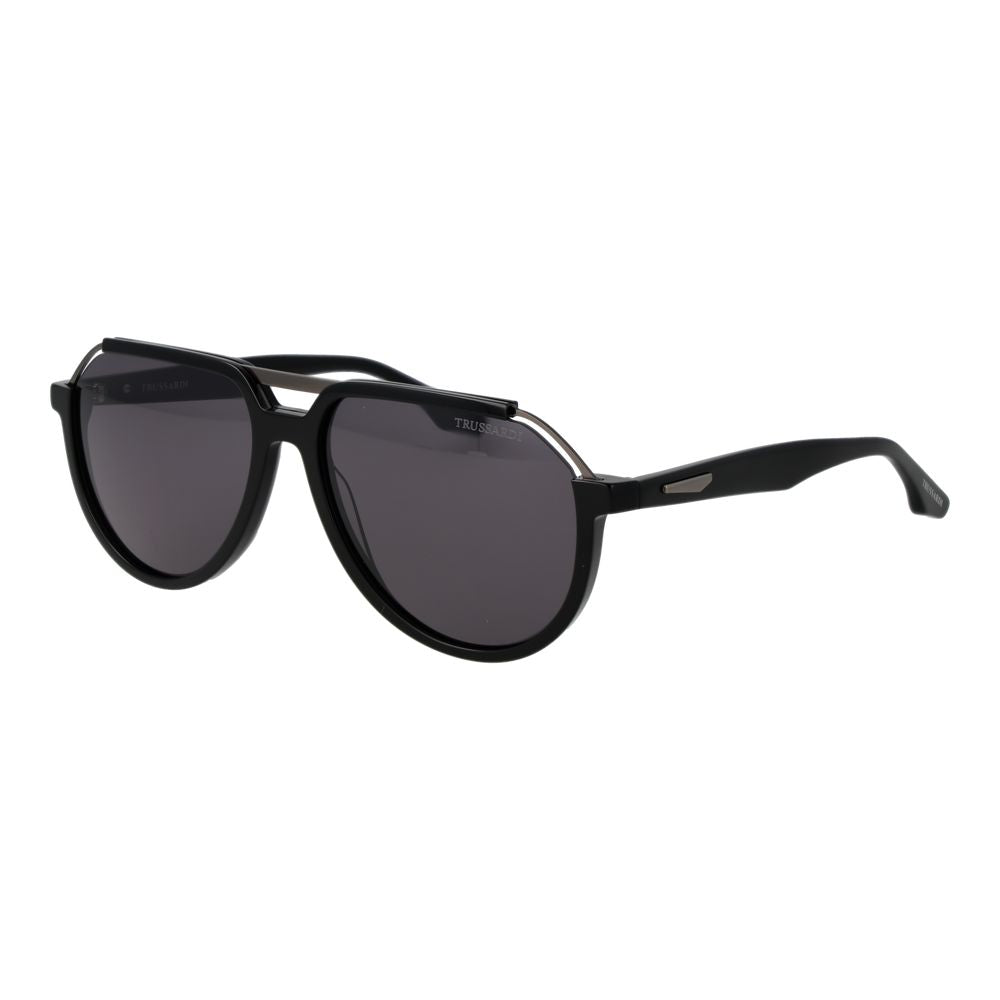 Trussardi Sonnenbrille aus schwarzem Acetat und Edelstahl