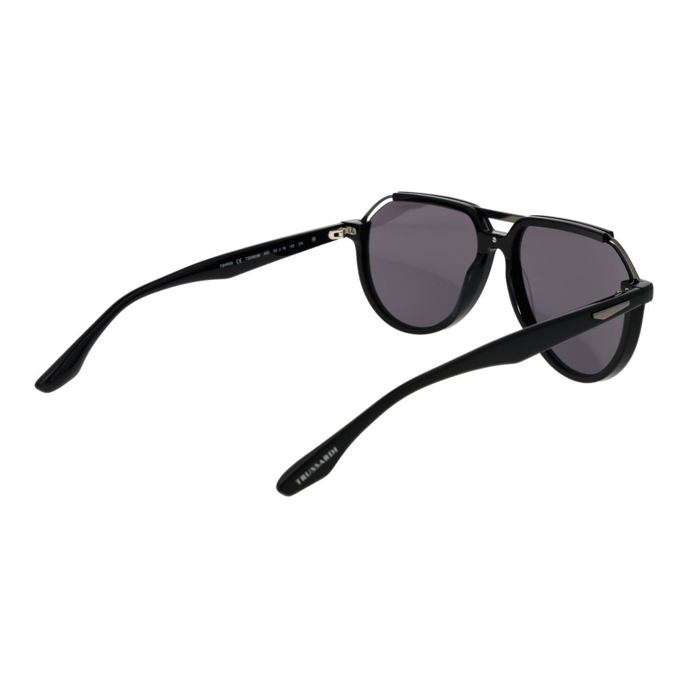 Trussardi Sonnenbrille aus schwarzem Acetat und Edelstahl