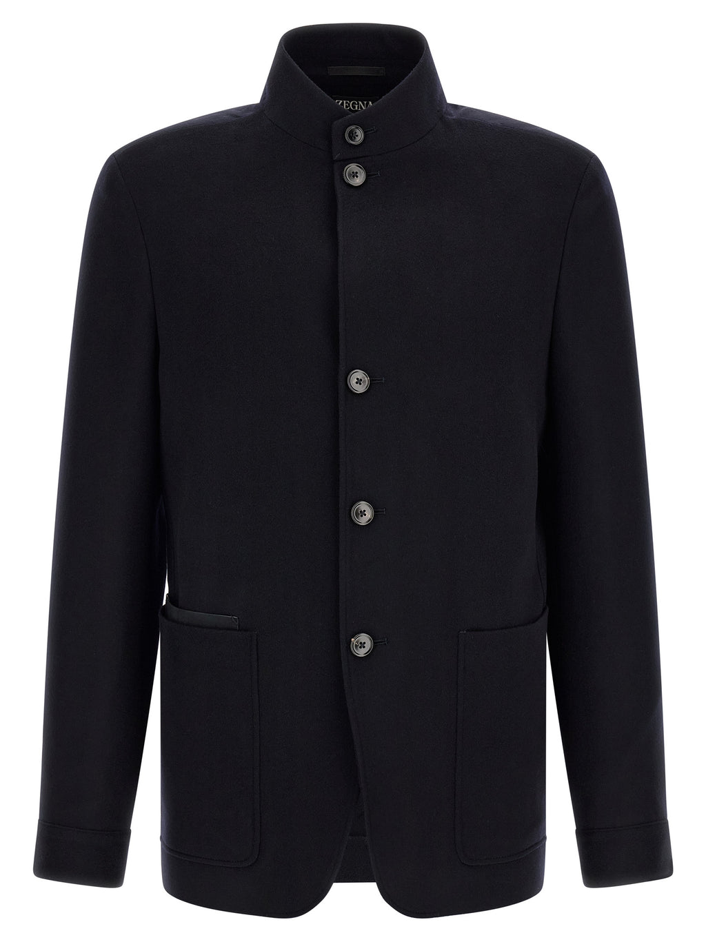ZEGNA Blaue Kaschmir-Jacke in voller Länge