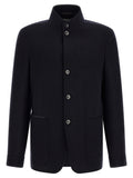 ZEGNA Blaue Kaschmir-Jacke in voller Länge