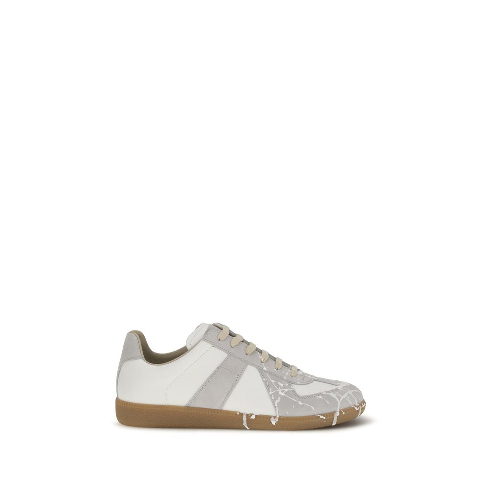 Maison Margiela Graue Wildleder-Sneakers mit niedrigem Schaft