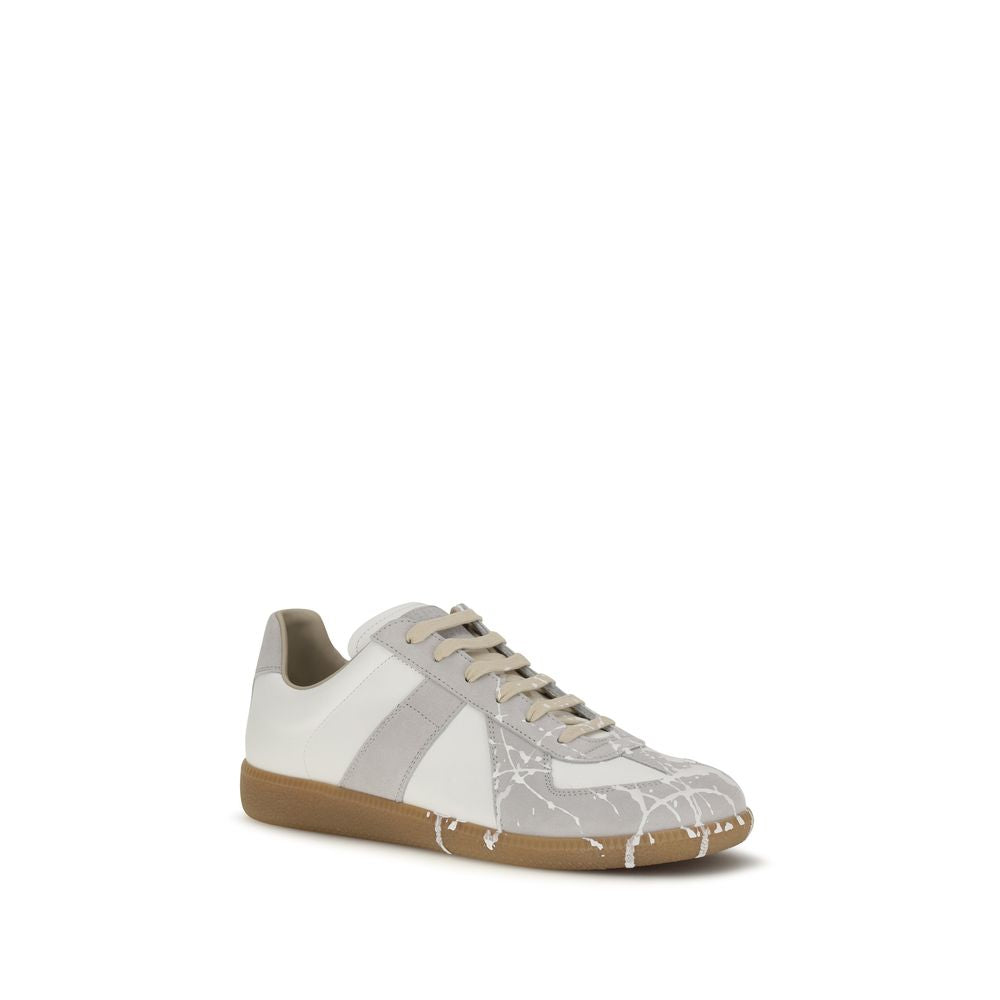 Maison Margiela Graue Wildleder-Sneakers mit niedrigem Schaft