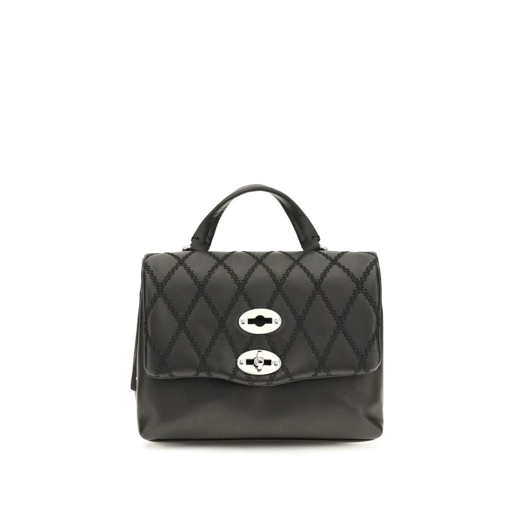 Zanellato Schwarze Bos Taurus Kalbsleder Schultertasche