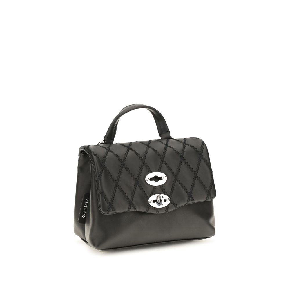 Zanellato Schwarze Bos Taurus Kalbsleder Schultertasche