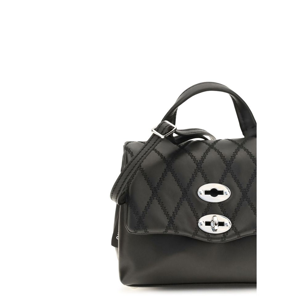 Zanellato Schwarze Bos Taurus Kalbsleder Schultertasche