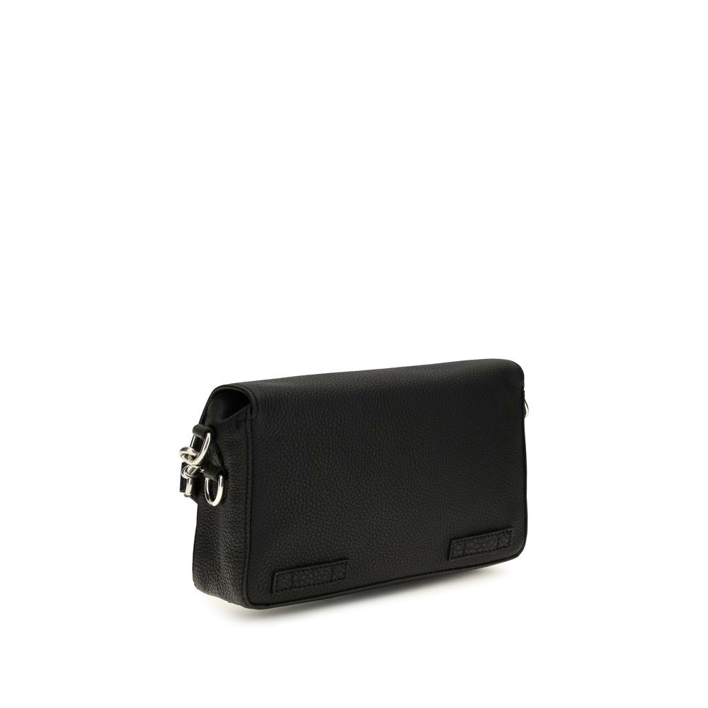 Fendi Schwarze Bos Taurus Kalbsleder Schultertasche