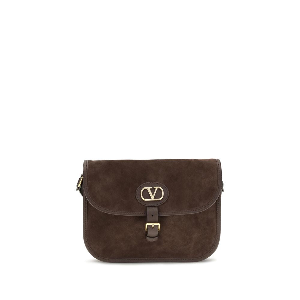 Valentino Garavani Braune Kalbsleder Bos Taurus Schultertasche