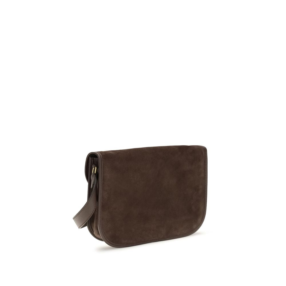 Valentino Garavani Braune Kalbsleder Bos Taurus Schultertasche