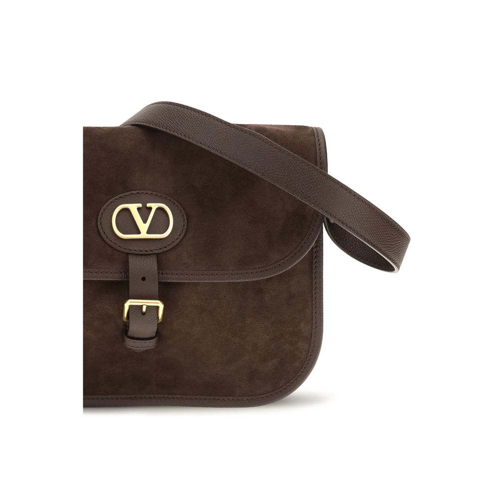 Valentino Garavani Braune Kalbsleder Bos Taurus Schultertasche