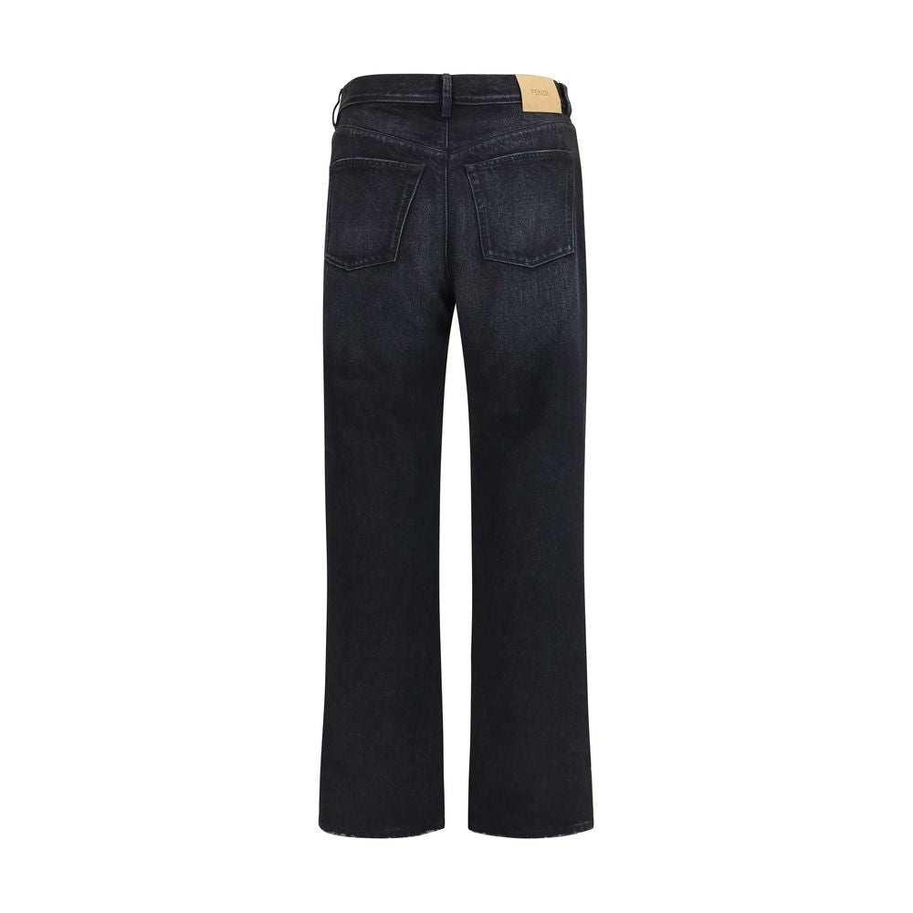 Fendi Schwarze Baumwoll-Jeans mit geradem Bein