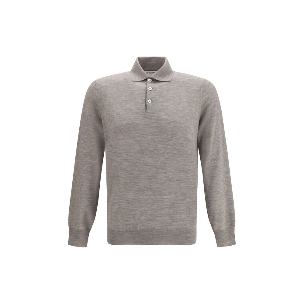 Brunello Cucinelli Graues Kaschmir-Poloshirt