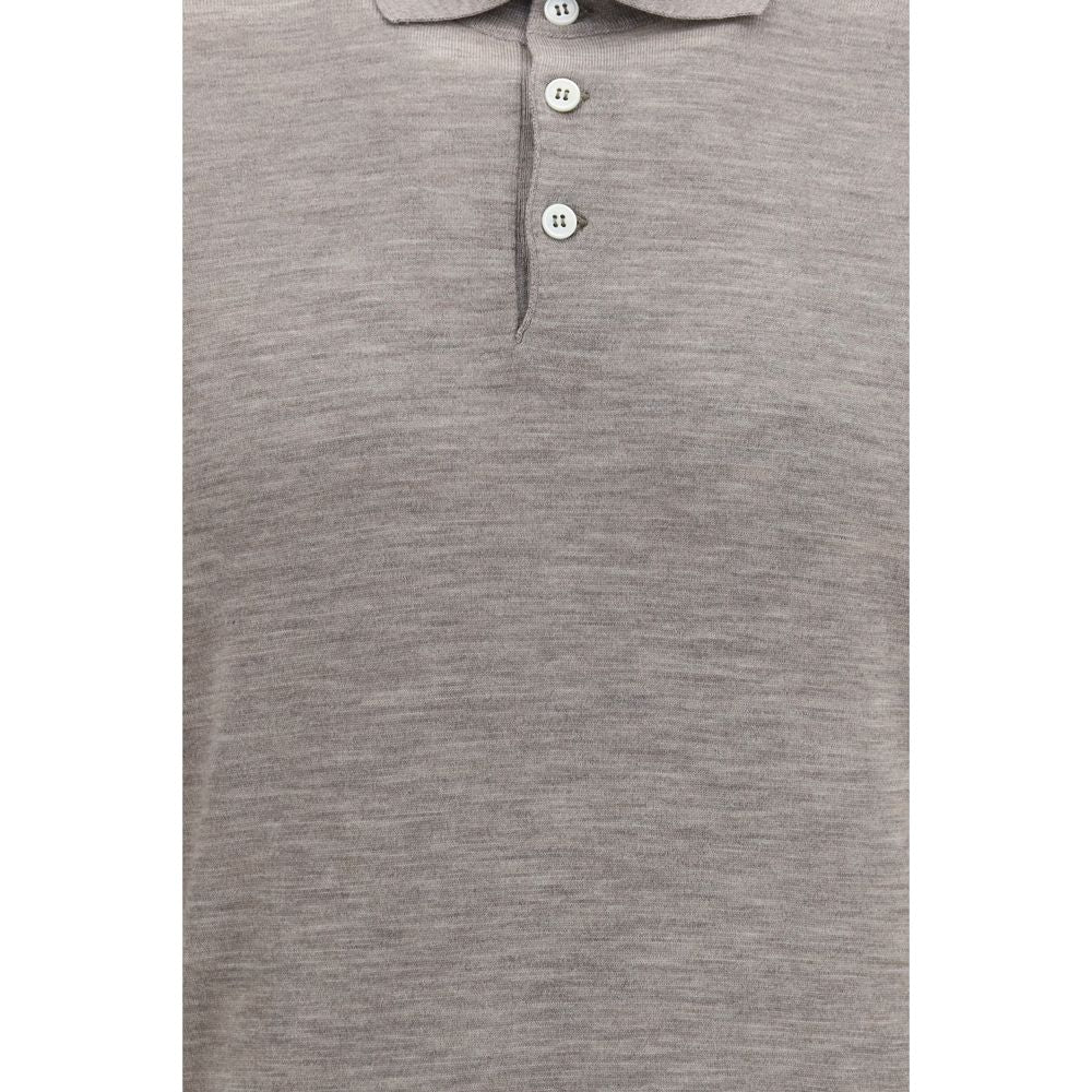 Brunello Cucinelli Graues Kaschmir-Poloshirt