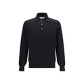 Brunello Cucinelli Schwarzes Langarm-T-Shirt aus Baumwolle