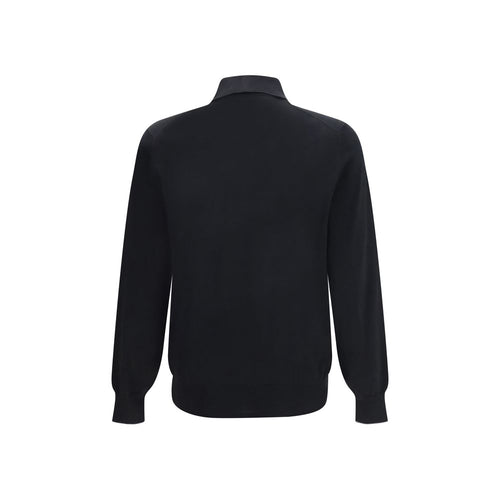 Brunello Cucinelli Schwarzes Langarm-T-Shirt aus Baumwolle