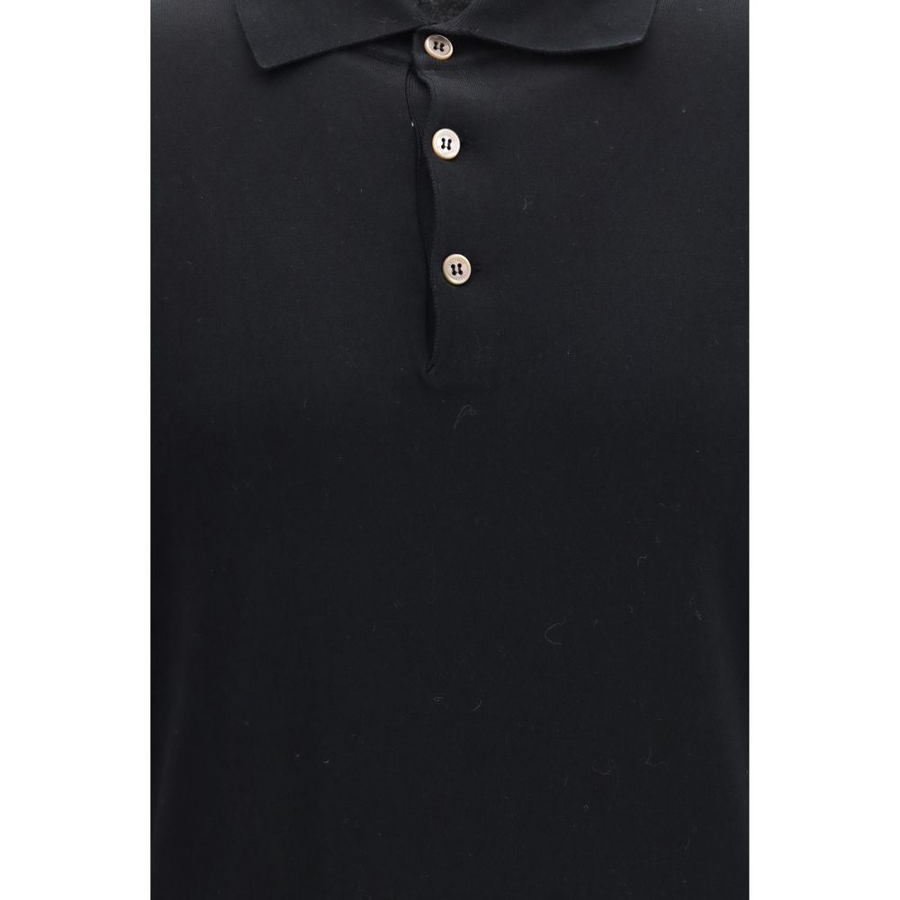 Brunello Cucinelli Schwarzes Langarm-T-Shirt aus Baumwolle