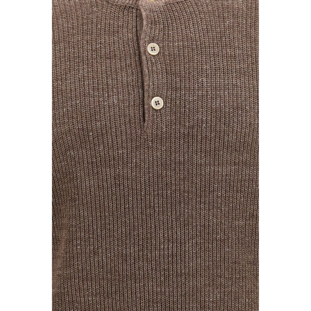 Brunello Cucinelli Braunes Leinen-Sweatshirt