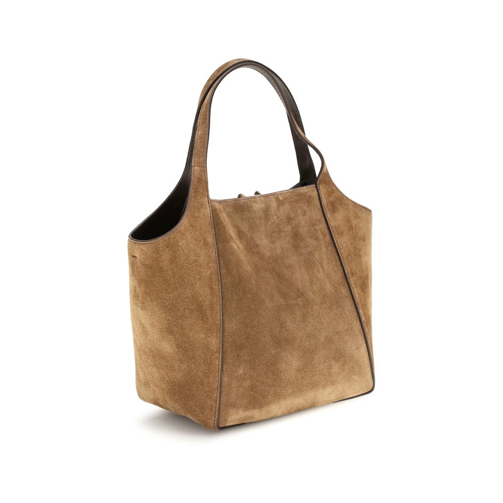 Brunello Cucinelli Beige Kalbsleder Bos Taurus Schultertasche