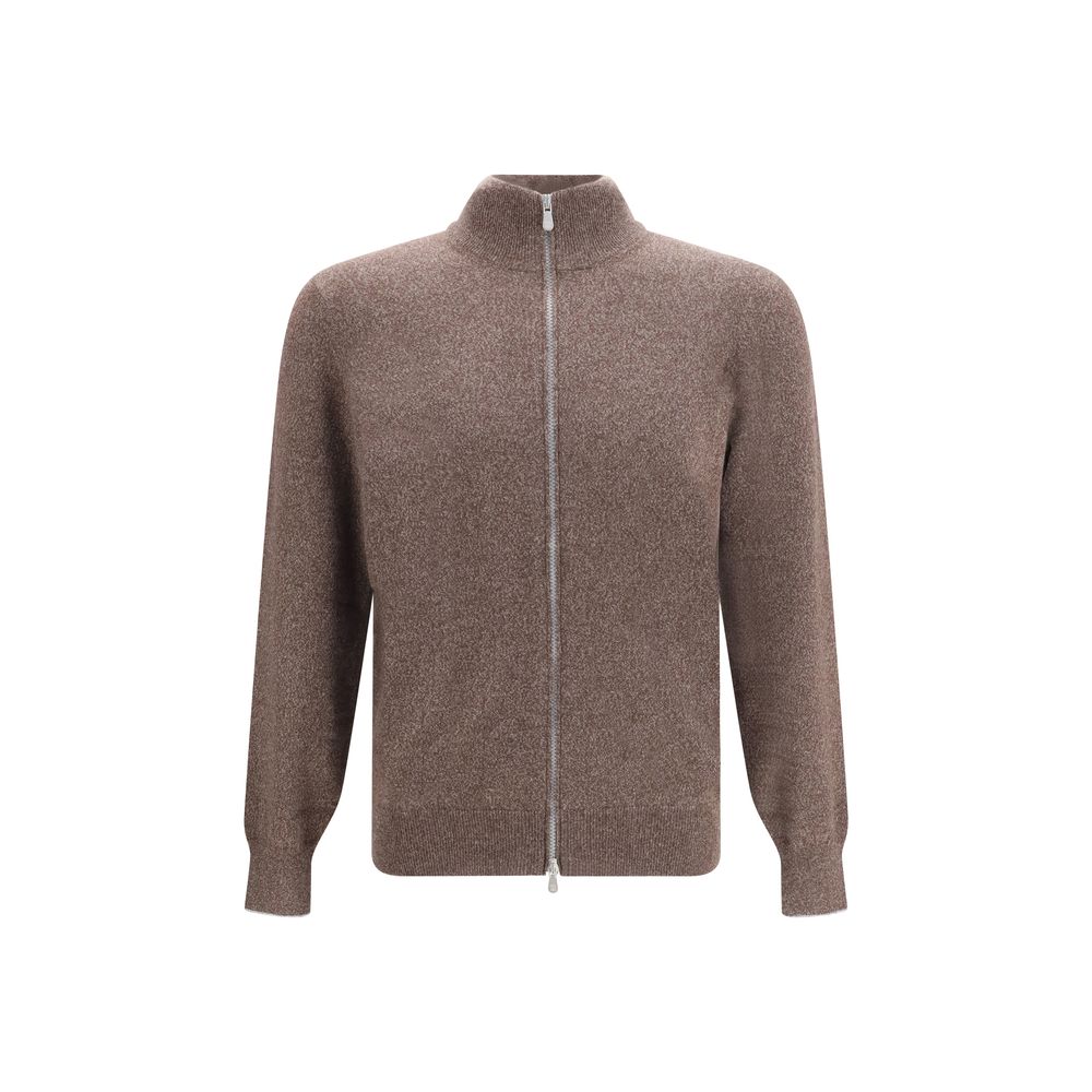 Brunello Cucinelli Brauner Kaschmir-Strickjacke
