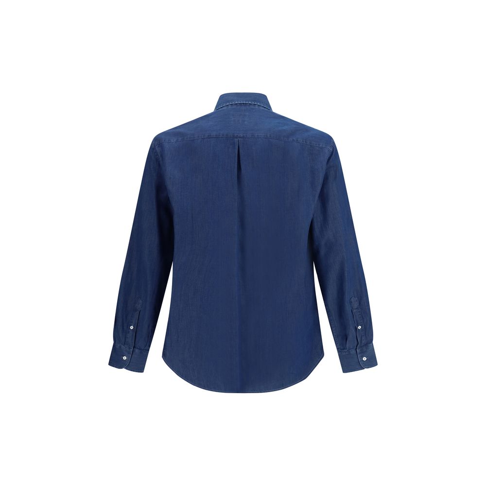 Brunello Cucinelli Blaues Denim-Hemd