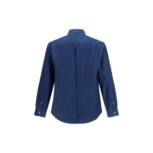 Brunello Cucinelli Blaues Denim-Hemd
