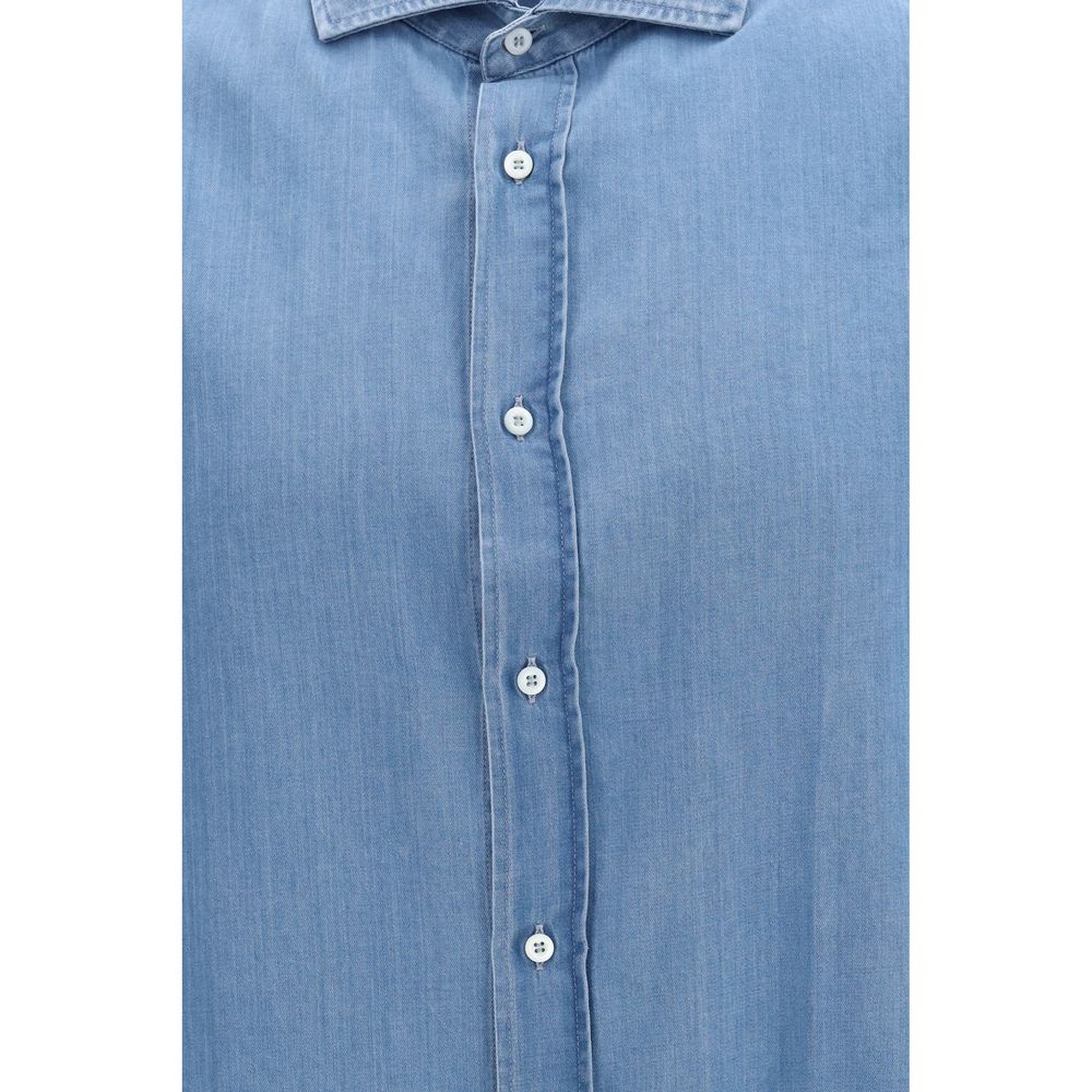 Brunello Cucinelli Blaues Denim-Hemd