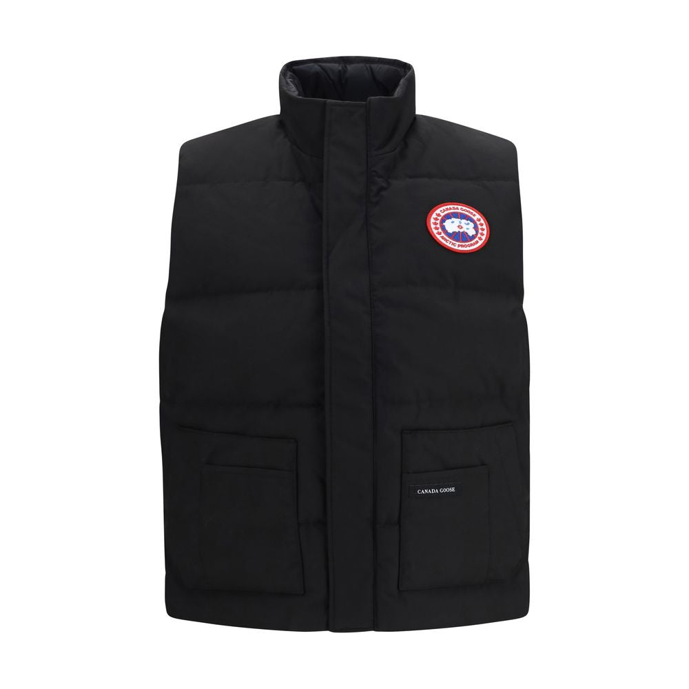Canada Goose Schwarze ärmellose Jacke aus recyceltem Polyester