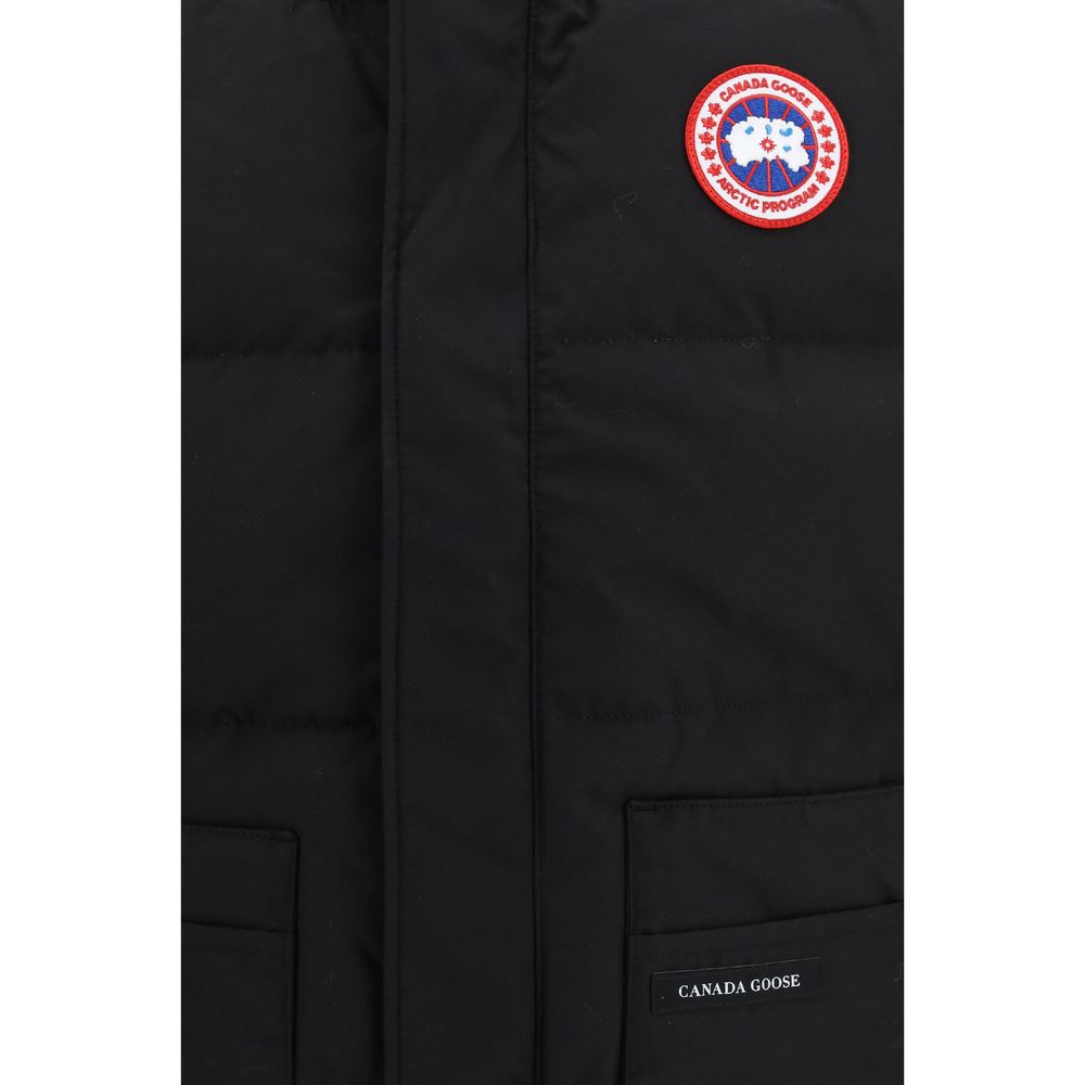 Canada Goose Schwarze ärmellose Jacke aus recyceltem Polyester