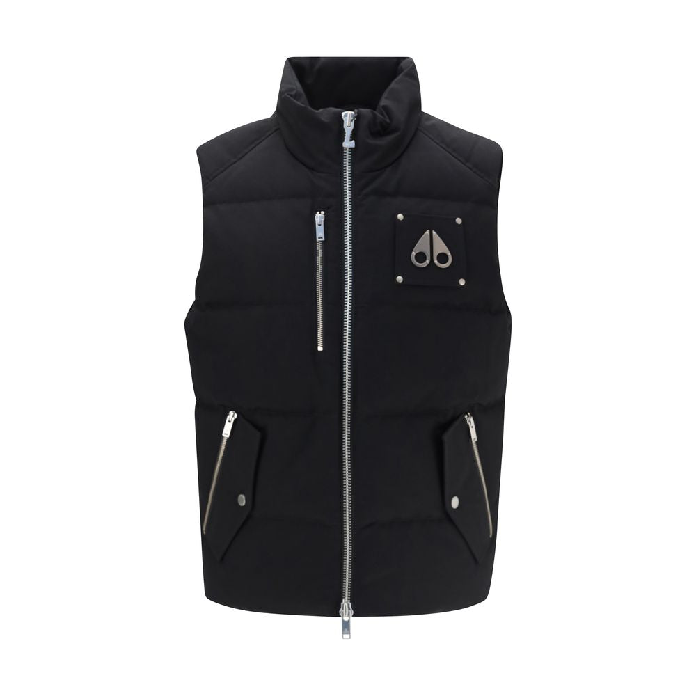 Moose Knuckles Schwarze ärmellose Baumwolljacke