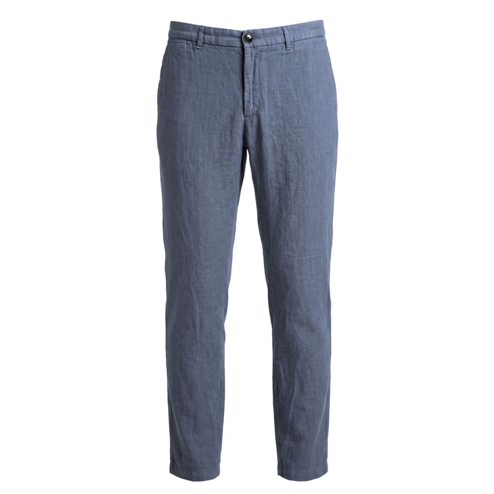 Trussardi Jeans Blaue Leinenhose Herren