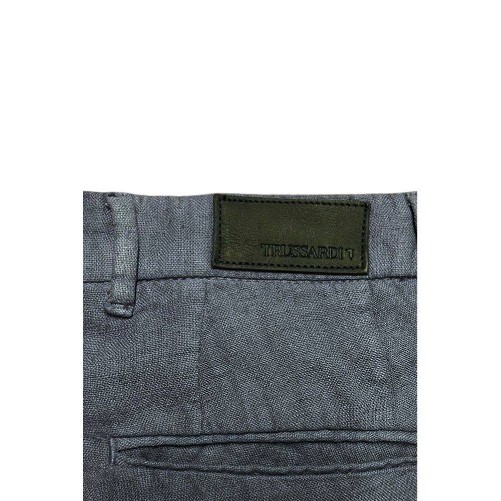 Trussardi Jeans Blaue Leinenhose Herren