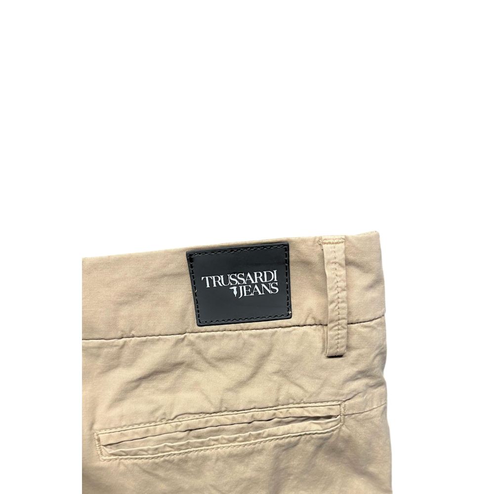 Trussardi Jeans Beigefarbene Baumwollhose für Herren