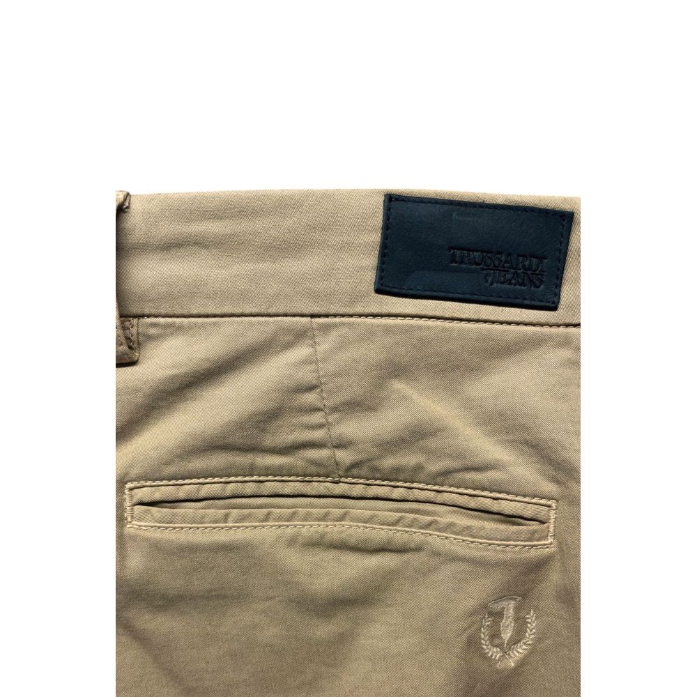 Trussardi Jeans Beigefarbene Baumwollhose für Herren