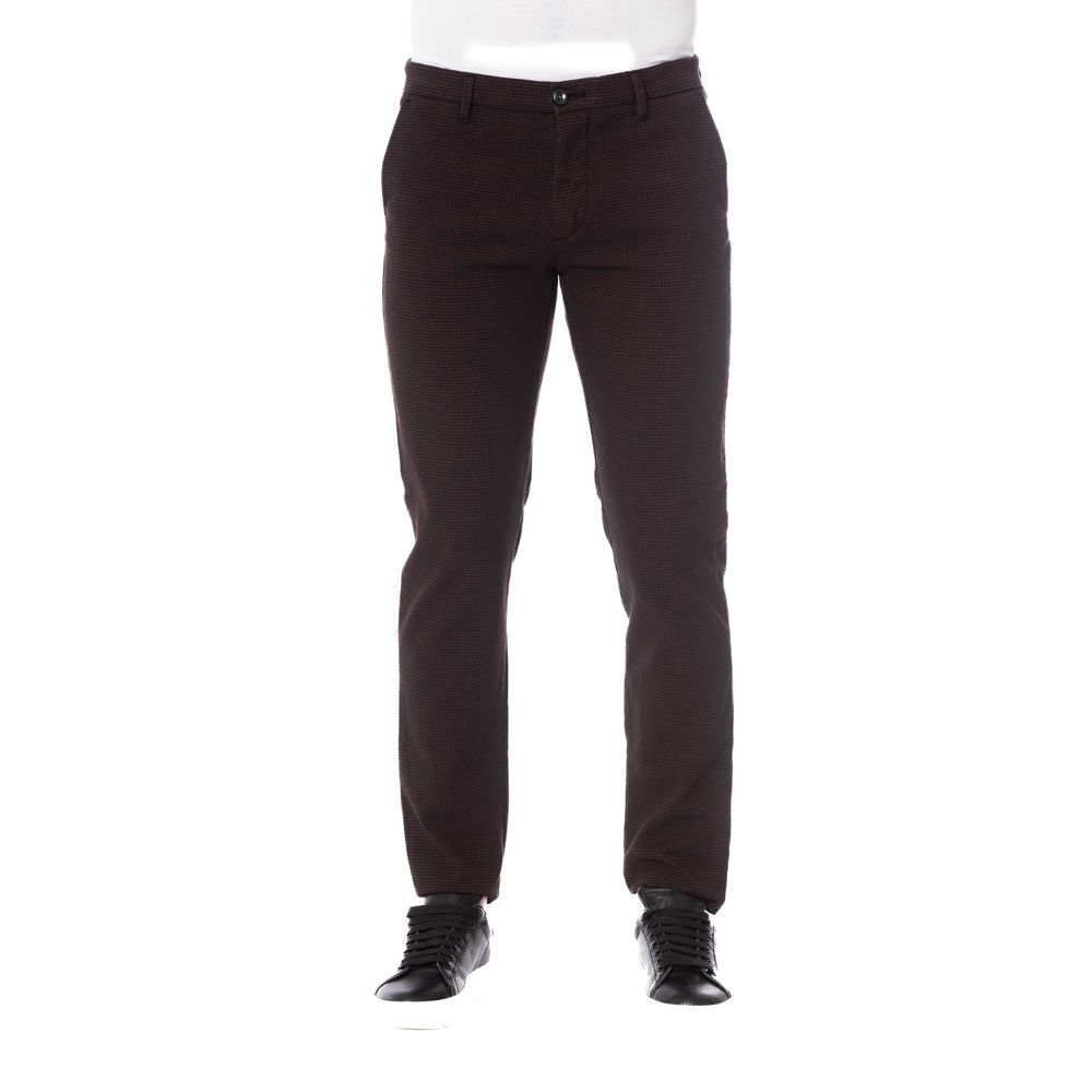 Trussardi Jeans Braune Herrenhose aus Baumwolle