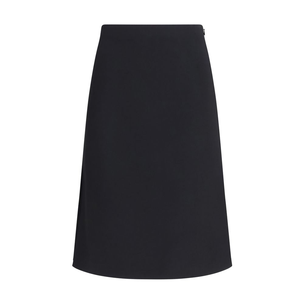 Fendi Schwarzer Oves Aries Wollrock Midi