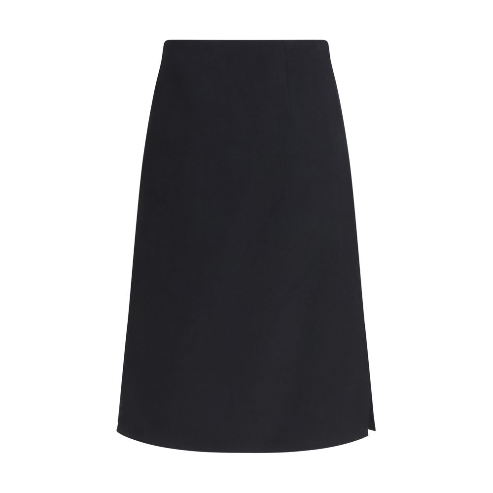 Fendi Schwarzer Oves Aries Wollrock Midi