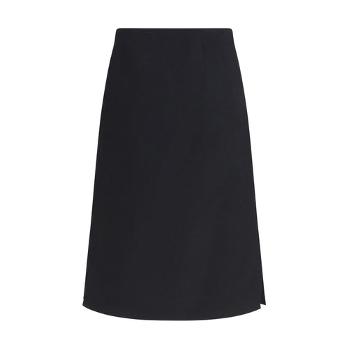 Fendi Schwarzer Oves Aries Wollrock Midi