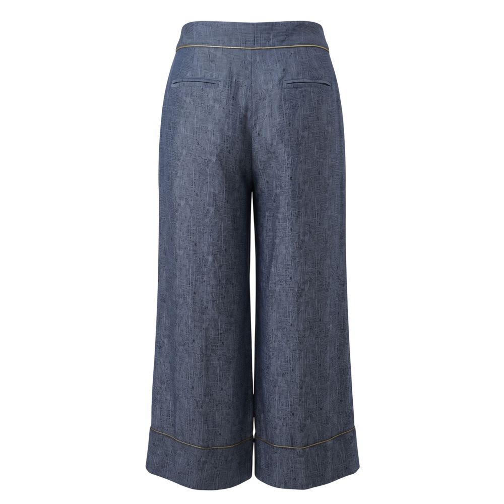 Trussardi Blaue Viskose-Damenhose