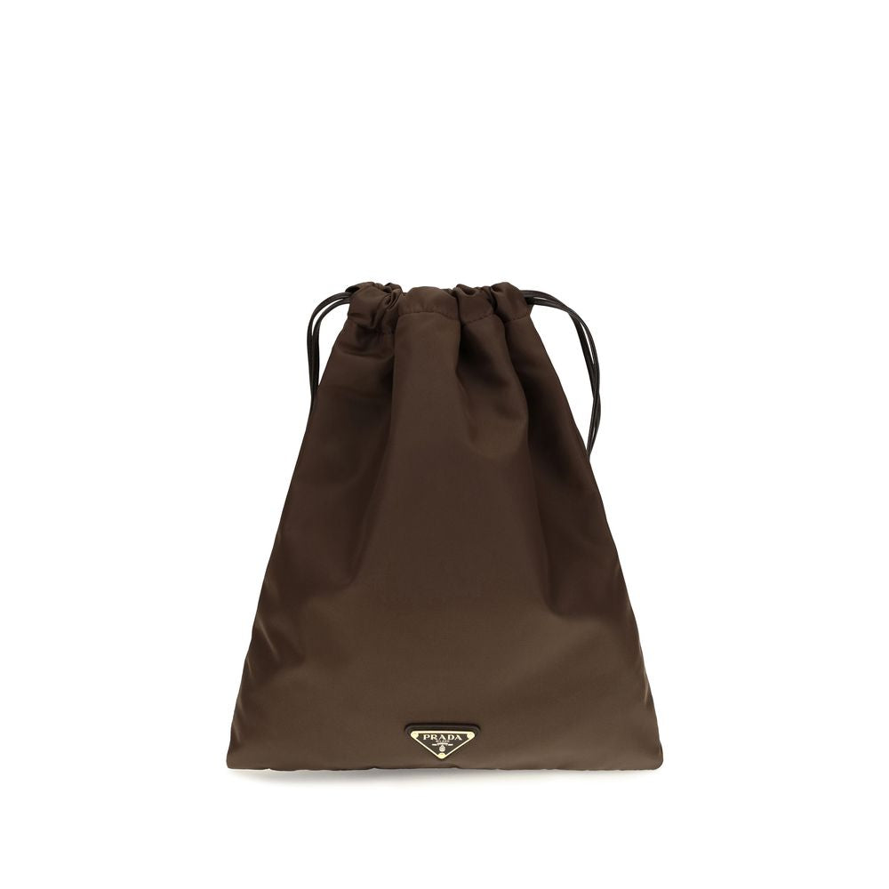 Prada Braune Clutch aus Polyamid