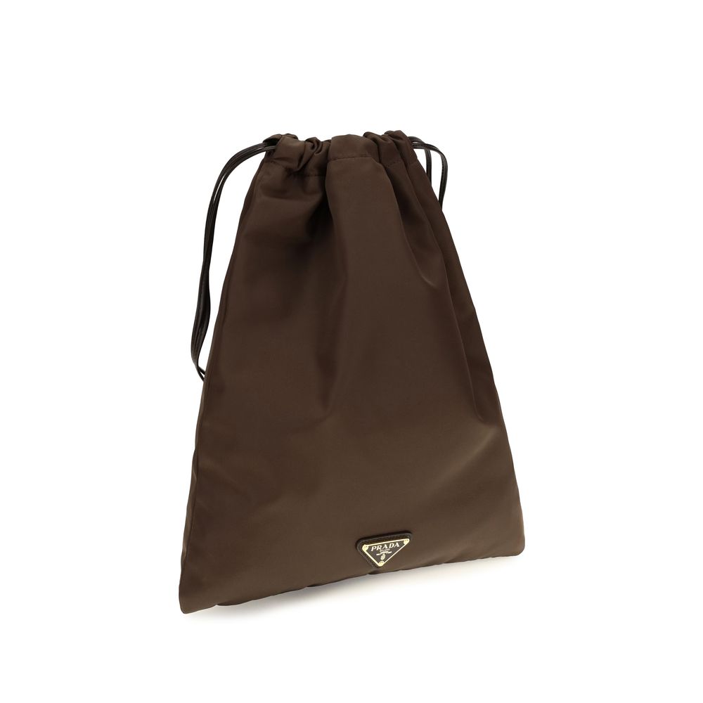 Prada Braune Clutch aus Polyamid