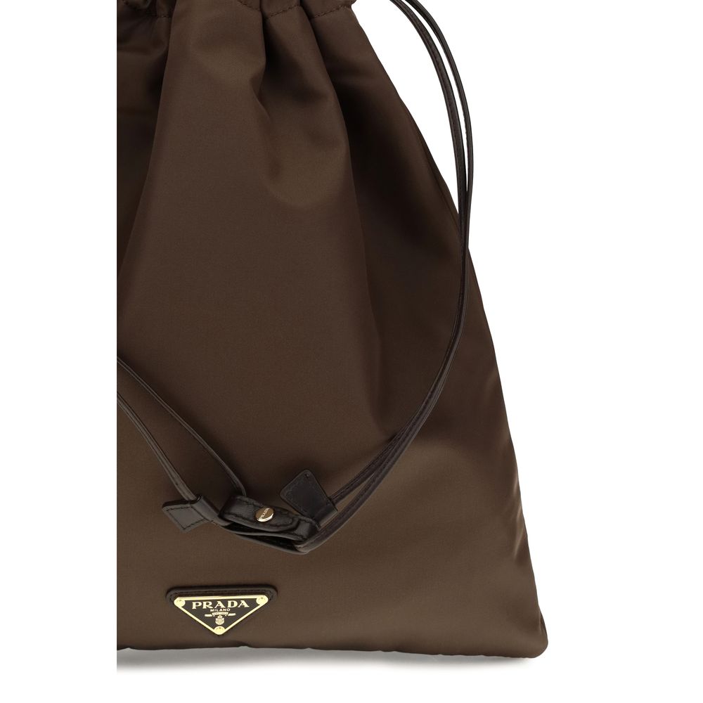 Prada Braune Clutch aus Polyamid